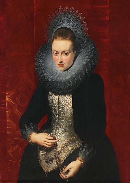Peter Paul Rubens. Retrato de una joven dama con rosario. 1609-1610.