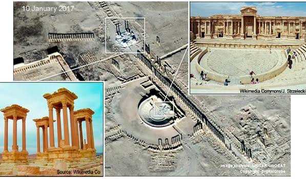 Condenan los daños a Palmyra, Patrimonio Mundial de la UNESCO. © DigitalGlobe/UNESCO.