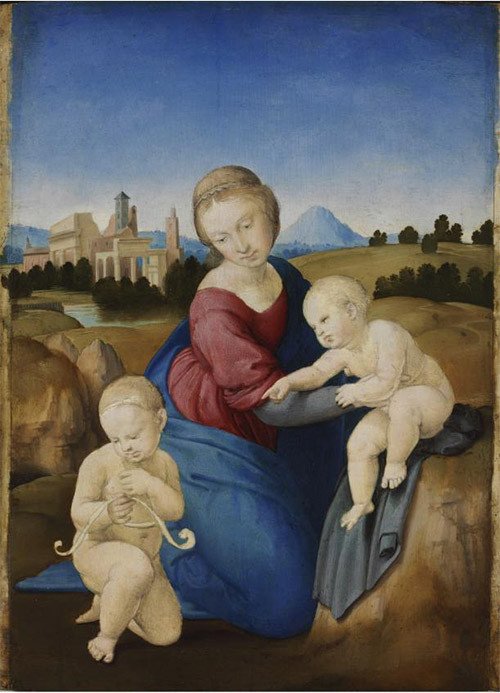 La Virgen con el Niño y San Juanito. Rafael. 1508.