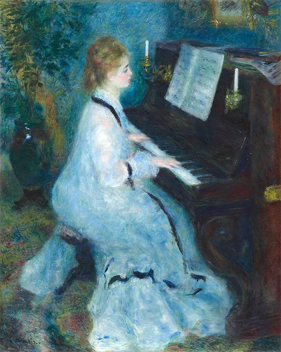 Mujer al piano, 1875-1876. Pierre-Auguste Renoir.