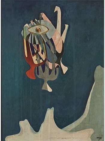 A. Mayo (Antonis Malliarakis). El pájaro, 1937. Óleo sobre tabla, 46 x 22 cm. Centro Cultural Europeo de Delfos, Grecia