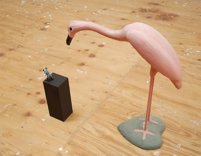 To Be Afraid (with Pink Flamingo). 2008. Liliana Porter.