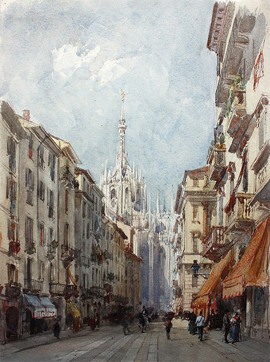 Eugenio Lucas Velázquez: Corso Francesco, Milán. 1868.