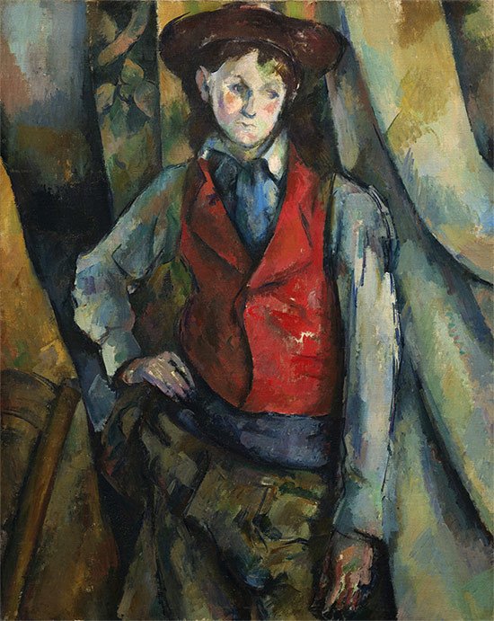 Paul Cézanne. Le garçon au gilet rouge. 1888-1890. Washington, National Gallery of ArtCollection de Mr. et Mrs. Paul Mellon.
