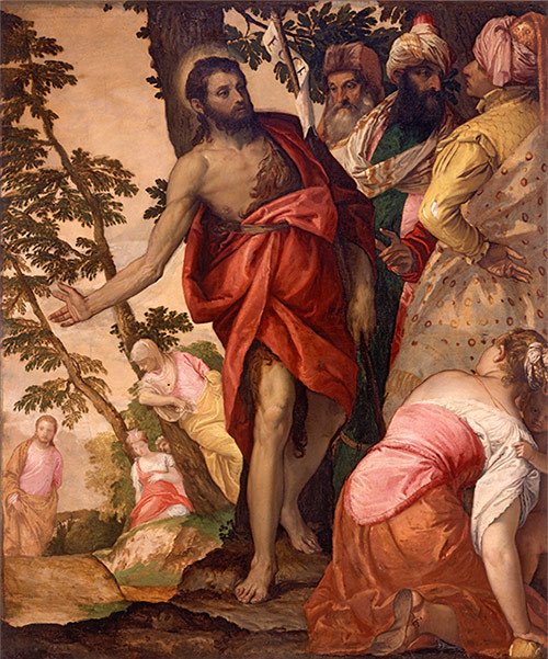 San Juan Bautista predicando. Veronés. Paolo Caliari. Hacia 1562.