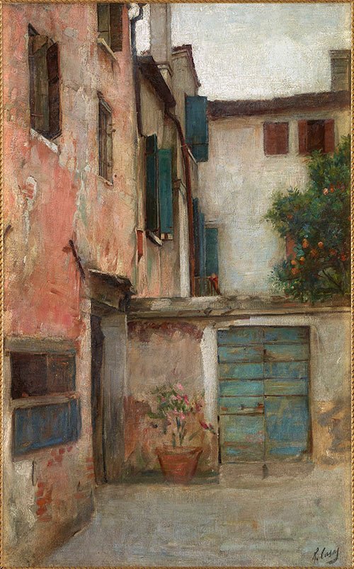 Ramon Casas Carbó. El patio, c. 1900. Óleo sobre tela. 69 x 43 cm Colección particular