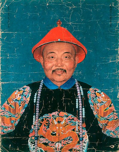 Pintor no identificado, retrato de Dawaci, dinastía de Qing, período de Qianlong (1736-1795), ca 1756, aceite en el papel coreano. Ethnologisches Museum  Staatliche Museen zu Berlin / Waltraut Schn