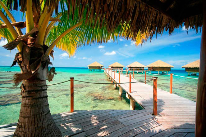 Resort Royal Huahine en Tahití. Imagen de http://www.royalpolynesiahotel.com