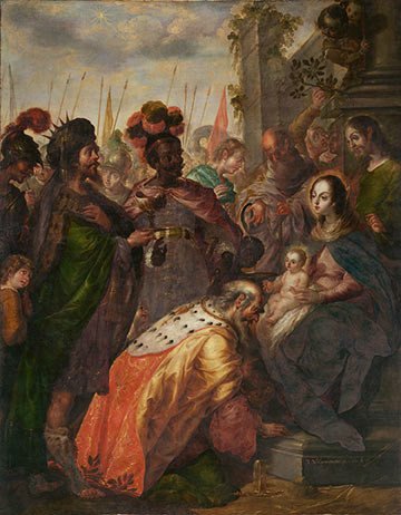 Cristóbal de Villalpando. La Adoration de los Magos (1683). Fordham University Collection