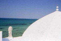 Hammamet. Cúpula y vista al ma...