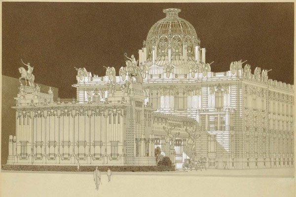 Otto Wagner: esbozo para el Museo de Viena de Karlsplatz, 1903 (Museo de Viena: «Otto Wagner. Exposición de aniversario»)