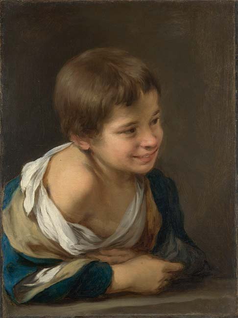 Bartolomé Esteban Murillo. Niño riendo asomado a la ventana . Hacia 1675 © The National Gallery, London