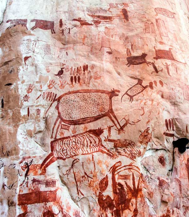 Arte rupestre, en el Parque Nacional de Chiribiquete  (Colombia)  © Jorge Mario Álvarez Arango/UNESCO