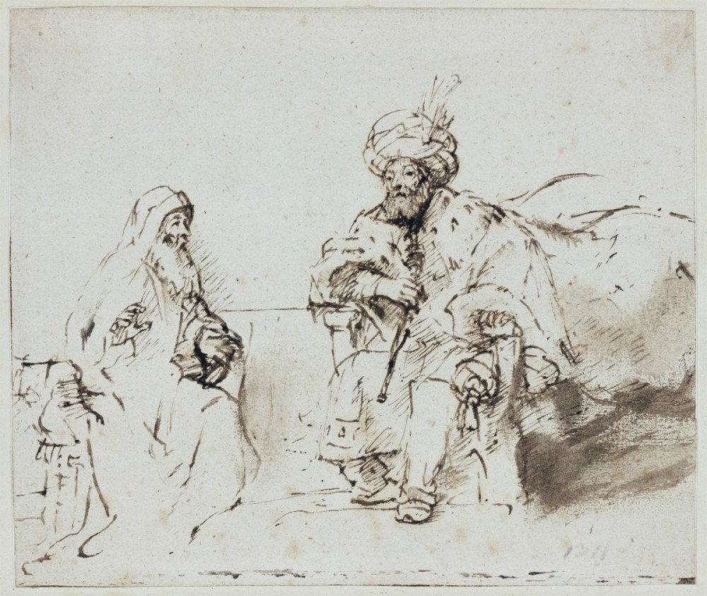 Rembrandt Harmensz. van Rijn. Nathan advierte a David, alrededor de 1660-1663l © Staatliche Museen zu Berlin, Kupferstichkabinett / Jörg P. Anders