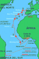 Mapa de las andanzas del pirat...