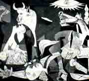 Picasso hizo una obra emblemática antiviolencia, en contra del bombardeo de la ciudad, en la Guerra Civil española. La obra inomortalizó el nombre de Guernica.