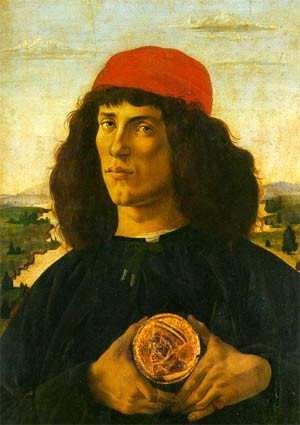 Retrato de un joven, tal vez de la familia Medici, obra de Boticelli, en la Gallería degli Uffizi. guiarte