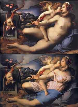 La  Venus original y la que tapó pudorosamente el papado. guiarte.
