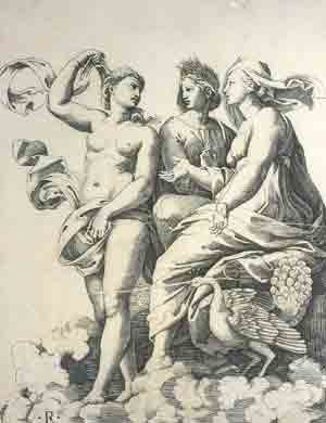 Rafael. Venus pide consejo a Juno y Ceres. Museo di Capodimonte, Nápoles
