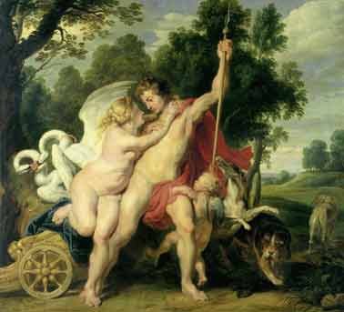 Venu y Adonis, según Rubens