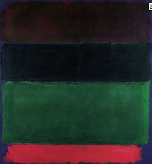 .- Sin título (rojo  marrón, negro, verde, rojo) [Untitled (Red  Brown, Black, Green, Red)], 1962 .Óleo sobre lienzo. Fondation Beyeler