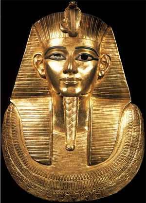 Máscara funeraria de faraón.