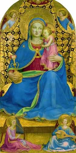 Fra Angelico. La Virgen de la Humildad, c. 1433-1435. Colección Thyssen-Bornemisza, en depósito en el Museu Nacional d´Art de Catalunya (MNAC)