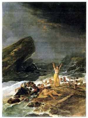 Francisco de Goya y Lucientes. El naufragio, ca. 1793-1794. Óleo sobre metal. Colección privada. Madrid