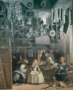 Tradición y modernidad. Fundido de dos cuadros, Las meninas, de Velázquez, y la interpretación picassiana.