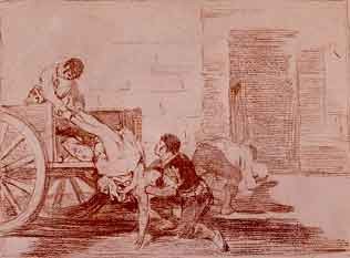 Carretadas al cementerio. Sanguina. Obra de Goya. Museo del Prado. Copyright.