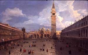 Antonio Canal, Canaletto: La plaza de San Marco hacia la Basílica, 1724. Colección particular.
