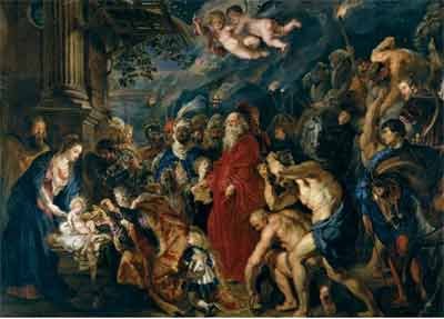 "La adoración de los reyes magos" de Rubens