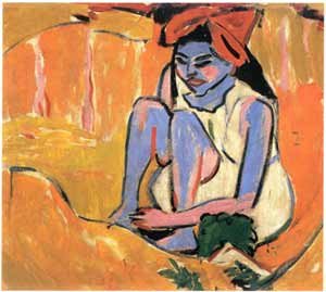 Ernst Ludwig Kirchner La chica azul tomando el sol, Colección Hermann Gerlinger