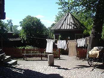 Casas rurales típicas suecas en el Museo Skansen