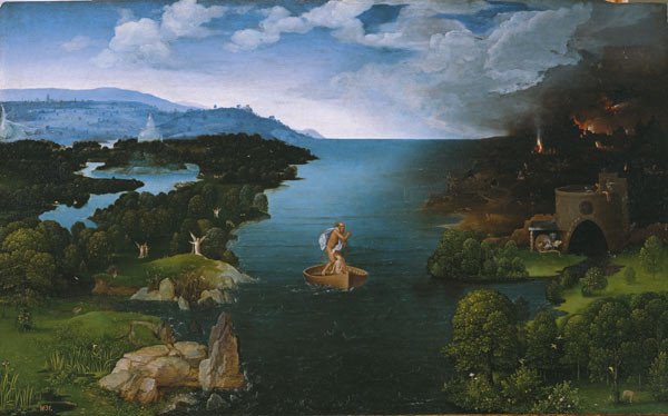 Caronte atravesando la laguna Estigia. Joachim Patinir. Madrid, Museo Nacional del Prado