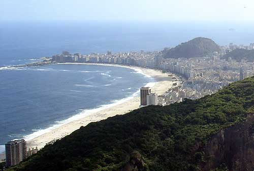 Vista de la playa de Copacabana desde el Pão de Açúcar.