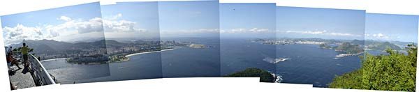 Composición panorámica de la Bahía de Guanabara, Rio de Janeiro, tomada desde el Pão de Açúcar.
