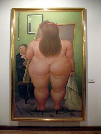 Autorretrato del pintor con modelo, en el Museo Botero de Bogotá. Imagen de guiarte.com