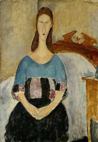 Amedeo Modigliani. Retrato de Jeanne Hébuterne sentada, 1918. Colección del Israel Museum, Jerusalén.