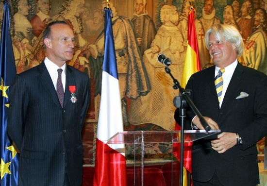 Franck Goddio y el Embajador de Francia, Bruno Delaye.