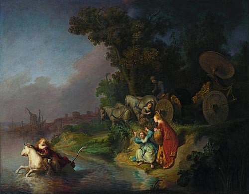  Descanso en la huida a Egipto. Óleo sobre tabla, 34 x 48 cm. 1647. Dublín, National Gallery of Ireland