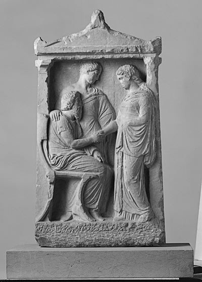 Estela sepulcral de la familia de Arquésilas. Original Griego s. IV a. C