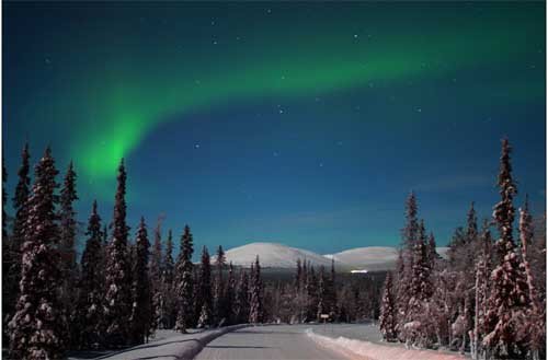 Aurora boreal en el norte de Finlandia. Imagen de Turismo de Finlandia
