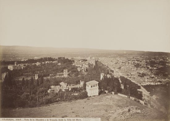 Vista de la Alhambra y de Granada desde la Silla del Moro, 1871. J. Laurent