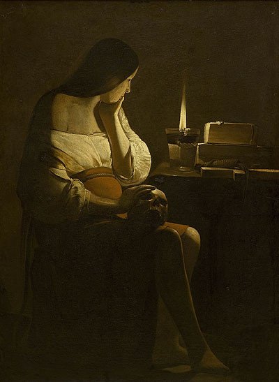 Magdalena penitente. Georges de La Tour. Museo del Louvre. Instalada temporalmente en el Museo del Prado