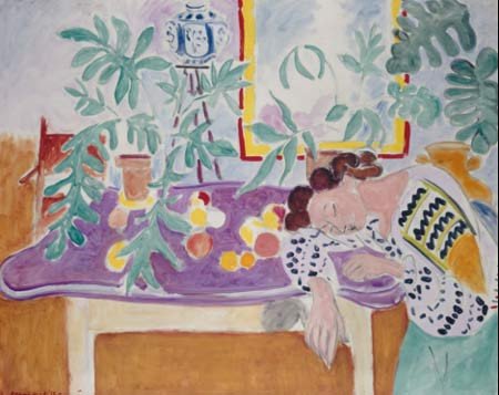 Matisse. Naturaleza muerta con mujer dormida. National Gallery of Art. Washington. Colección Mr. y Mrs. Paul Mellon. En el Thyssen Bornemisza