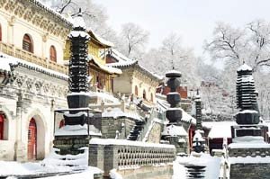 Mont Wutai, Invierno en la Pagoda de Bronce. UNESCO/Yang Haiming