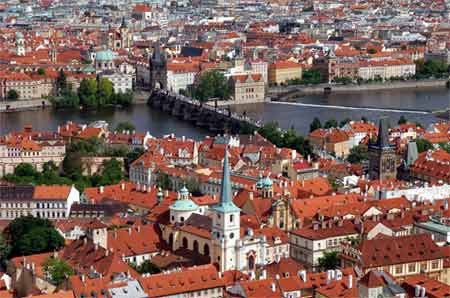 Vista aérea de Praga. Turismo Checo