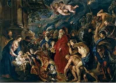 Cuadro de Rubens, en el museo del Prado, con la Natividad.