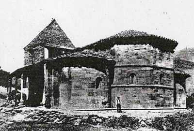 Imagen de la iglesia románica de Montealegre, desaparecida en el siglo XX